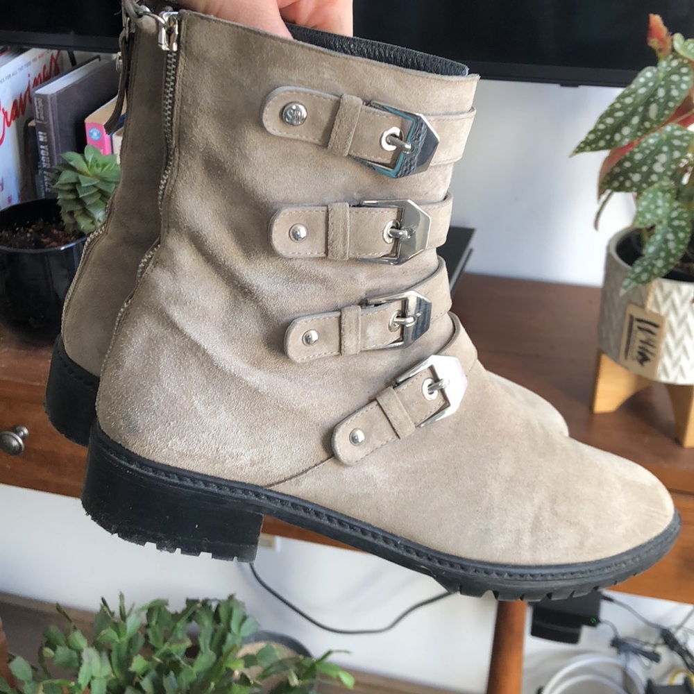 Stuart Weitzman Jitterbug Moto Suede Ankle Boot